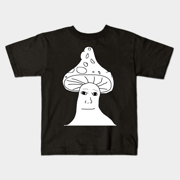 Shroomjak - Mushroom Wojak, Meme, Ironic, Feels Guy Kids T-Shirt by SpaceDogLaika